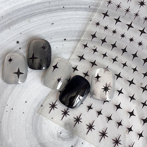 YITU Simple Four-Mans Star pegatina decorativa hormiga figura estrella plana arte de uñas para niñas <span class=keywords><strong>Internet</strong></span> Popular 3D PET Material YT5497 - Product Image 1