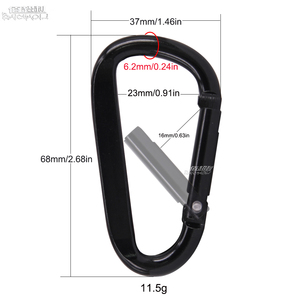 Logo personalizzato 7 # D a forma di lega di alluminio in metallo nero a scatto piatto Clip 68*37mm portachiavi moschettone per l'industria pesante - Product Image 2