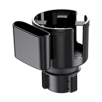 Adaptateur extensible pour porte-gobelet de voiture 2 en 1, organisateur extensible multifonctionnel pour l'intérieur de la voiture avec support pour téléphone, plastique noir
