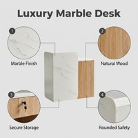 Comptoir de caisse en bois moderne à surface lisse avec rangement dissimulé, bureau de réception commercial élégant à finition brillante pour hôtels et centres commerciaux