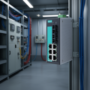 Commutateur non géré Moxa EDS-308-SS-SC-T sur rail DIN, 8 ports Ethernet, dispositif réseau industriel, IEEE 802.3, 24V - Product Image 3