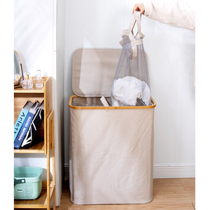 Clothing Organizer Collapsible Laundry <b>Basket</b> 57x37x66 Cm Rectangle Standing Type For <b>Wardrobe</b> Storage - Product Image 4