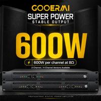 DK4600 4 Kanallı Profesyonel Dijital Güç Amplifikatörü 4x600W 8 Ohm Aktif PFC 1U Raf Montajlı Sahne Kulüp Canlı Ses PA DJ Amfisi