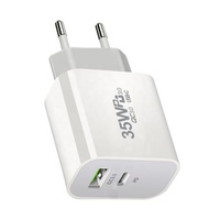 PD 35W double USB tête de charge rapide nitrure de gallium EU/US/UK/AU adaptateur d'alimentation Standard pour téléphones mobiles 20W puissance de sortie