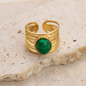 Anillo de Piedra Natural Ajustable con Forma Geométrica y Engaste de Bisel, Joyería de Moda Unisex, Regalo, Origen Yiwu JZ21103 - Product Image 4