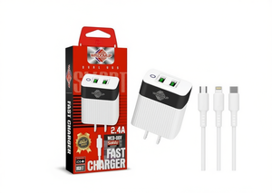 Cargador rápido USB de doble puerto WISDOMUP 2.4A con cable para tableta MCD-05V - Product Image 1