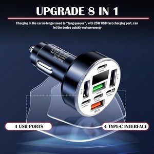 อะแดปเตอร์ที่ชาร์จในรถ USB C ชาร์จเร็วมากพร้อมจอแสดงผลแรงดันไฟฟ้าสำหรับ Samsung iPhone Huawei OnePlus <span class=keywords><strong>OPPO</strong></span> <span class=keywords><strong>VIVO</strong></span> - Product Image 4