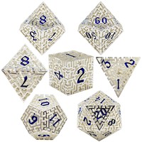 Jeu de dés à angle droit en cuivre gaufré pour COC D&D Dungeons & Dragons, dés polyédriques multicolores pour jeux de table TRPG