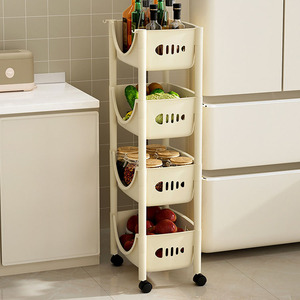 Type de sol mobile au sésame support de <span class=keywords><strong>rangement</strong></span> à plusieurs couches pour chambre à coucher cuisine collations chariot en plastique ménage panier à légumes étagère - Product Image 3