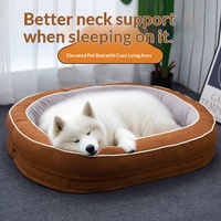 Großes Orthopädisches Elliptisches Hundebett Abnehmbares Kissen Feuchtigkeitsbeständiger Schwamm Verdickter Stoff Solide Modische Faser Für Alle Jahreszeiten