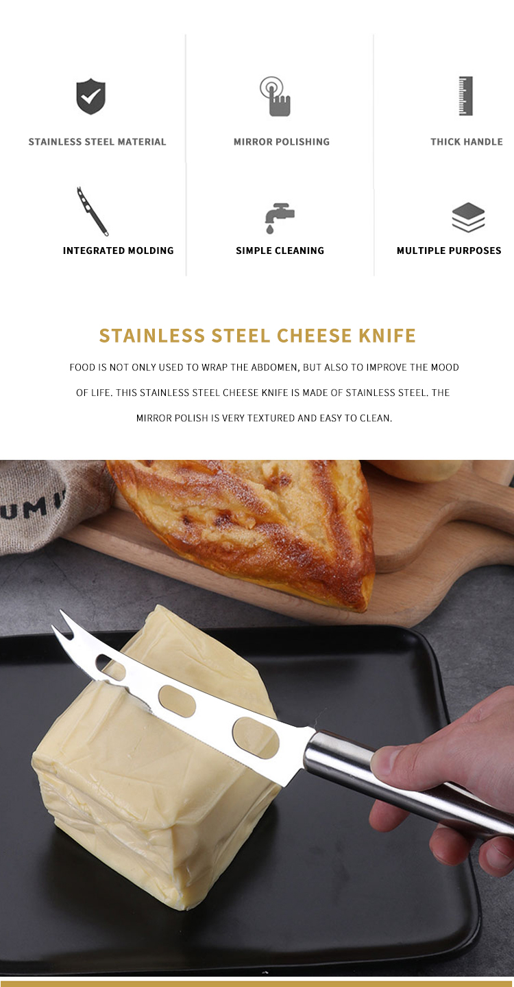 Best Seller High Quality Butter Knife & Fork Kitchen Tools Cheese Slicer Cutter Multi-function Stainless Steel Cheese Knife