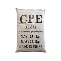 Polyéthylène chloré CPE 135A en poudre haute pureté, agent chimique auxiliaire, modificateur d'impact pour tuyaux en PVC, sac