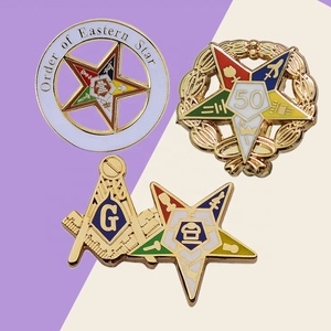 Venta al por mayor de doble cabeza con logotipo de águila Masonic Regalia Scottish <span class=keywords><strong>Rite</strong></span> personalizado Pin de esmalte suave Pin de solapa masónico - Product Image 3