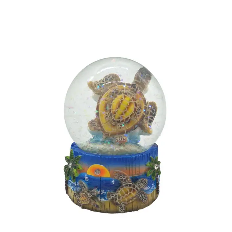 Globe Salju Polyresin Murah dengan Kura-kura untuk Dekorasi Rumah