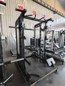 เครื่องสมิธมัลติฟังก์ชั่นคุณภาพสูงแบบแผ่นน้ำหนักคู่ ออลอินวัน พร้อมแท่นยกน้ำหนัก สำหรับฝึกความแข็งแรงแบบไพรมอลเทรนเนอร์ - Product Image 6