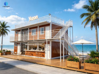 Bar en conteneur préfabriqué à deux étages, restaurant en conteneur maritime avec terrasse sur le toit, kiosques portables, magasin mobile, bureau