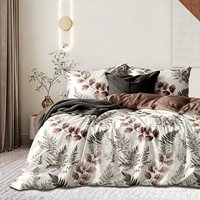 Parure de lit vintage rose à motif floral français, 3 pièces, avec volants, 100 % polyester, draps de luxe imprimés, vente en gros pour la maison