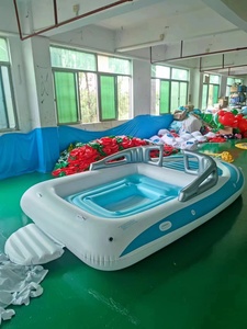 <span class=keywords><strong>Bouée</strong></span> de piscine <span class=keywords><strong>gonflable</strong></span> pour 6 personnes en forme de hors-bord géant de haute qualité avec seau à glace et trou de tasse pour l'été - Product Image 5