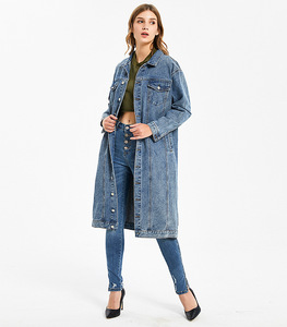 Veste en jean pour femmes 2023, nouveau, lavable, rétro, auto-culture, personnalité, rue, <span class=keywords><strong>tendance</strong></span>, longs vêtements pour dames, vêtements chics - Product Image 2