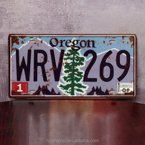 Plaque d'immatriculation américaine <span class=keywords><strong>en</strong></span> aluminium personnalisée avec logo <span class=keywords><strong>en</strong></span> relief, plaque de voiture décorative souvenir USA Europe - Product Image 4