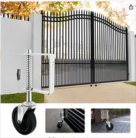 Roue pivotante en caoutchouc dur personnalisée pour porte, capacité de charge de 55 kg, noire, pour portes ou portails