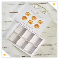 Boîte à emporter pour tarte aux œufs personnalisable avec poignée en ficelle, laminage brillant, gaufrage pour collation, emballage alimentaire, boîte d'emballage pour dessert