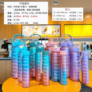 STARLII 2024 Nouveau Design Revêtement en poudre de mica 3 en 1 Bouteilles d'eau de sport 3 en 1 avec autocollants - Product Image 4
