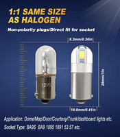 Ampoule de voiture à Led Ba9s, dispositif à LED, ampoule T3-1/4 LED indiquant le signal, 3v, 6v, 12v, 24v, 36v, 48v, 60v, 120v, 240V