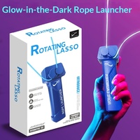 Lanzador de Cuerdas para Niños y Niñas, Juguete de Cuerda de Plástico Luminoso de Velocidad Ajustable, para Edades de 3 a 14 Años