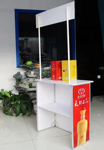 บูธโฆษณาแบบพกพาพับได้พร้อมเคาน์เตอร์ทรงสี่เหลี่ยมผืนผ้า ประกอบง่าย ใช้งานกลางแจ้ง ใช้ซ้ำได้ ใช้เป็นโต๊ะทำงานในสำนักงาน - Product Image 4