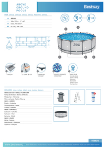 <span class=keywords><strong>Piscina</strong></span> <span class=keywords><strong>Bestway</strong></span> 56420 Redonda Grande de 10250L con Marco de Acero, <span class=keywords><strong>Piscina</strong></span> Familiar de PVC Portátil para Jardín, <span class=keywords><strong>Piscina</strong></span> Elevada para Exteriores - Product Image 6