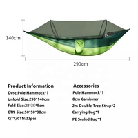250*120cm Personnalisé Confortable Facile Hanging Coloré Parachute En Nylon Extérieure Lits tente Camping Moustiquaire Hamac