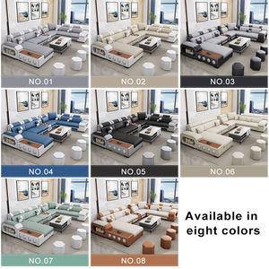 आधुनिक लक्जरी उच्च गुणवत्ता वाले यू आकार लिविंग रूम काउच ड्राइंग रूम सेक्शनल कॉर्नर फैब्रिक सोफा - Product Image 4