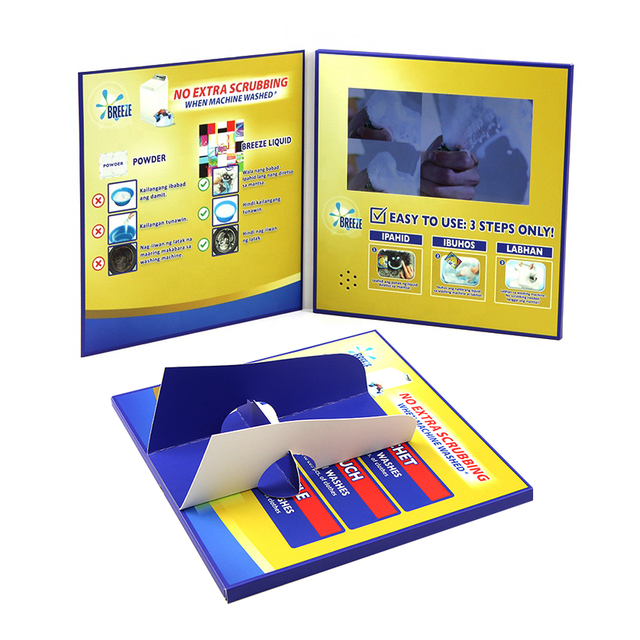 Hot Sale Vertical Paper Art Craft for Advertising Business Gift Lcd Screen Player Greeting Card Video Brochure