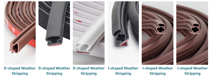 Brown Weather Stripping for Doors, Self-Adhesive Backing Door Seal Weather Strip Soundproof Insulation Gap Blocker