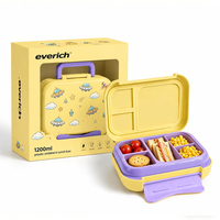 Individuell Bedruckte Auslaufsichere Wärmeisolierende Tragbare Plastik-Bento-Box mit Griff, 1200ml, BPA-frei, für Schulkinder