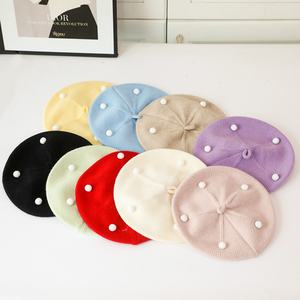 Béret pour bébé style automne-hiver, chapeau de peintre tricoté polyvalent et tendance pour filles, bonnet tricoté pour enfants - Product Image 2