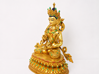 Statue de Bouddha Vajrasattva en laiton plaqué or, sculptée à la main, sculpture d'ange bouddhiste tibétain, décoration d'autel de temple, vente en gros OEM