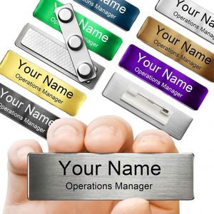 Custom Design Engraved Printing Technique <b>Name</b> <b>Tag</b> Stainless Steel <b>Name</b> Badge Fancy Logo Gold Plated Magnetic Metal <b>Name</b> <b>Tag</b> - Product Image 1
