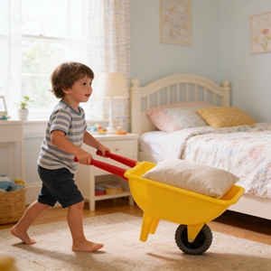 Mini <span class=keywords><strong>brouette</strong></span> super amusante à succès pour l'entraînement sensoriel des tout-petits et les jeux de développement sensoriel multi-sensoriel en intérieur - Product Image 1