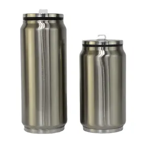350ml Caneca De Aço inoxidável Prata Cola Pode garrafa de água de esportes garrafas de água de alumínio para sublimação sublimação imprensa do calor do rolo