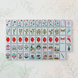 The Botanical Collection Modern Portable AERIN-Style Soft Blue Custom American Mahjong Tiles Wholesale for Family Game <b>Play</b> - Product Image 1