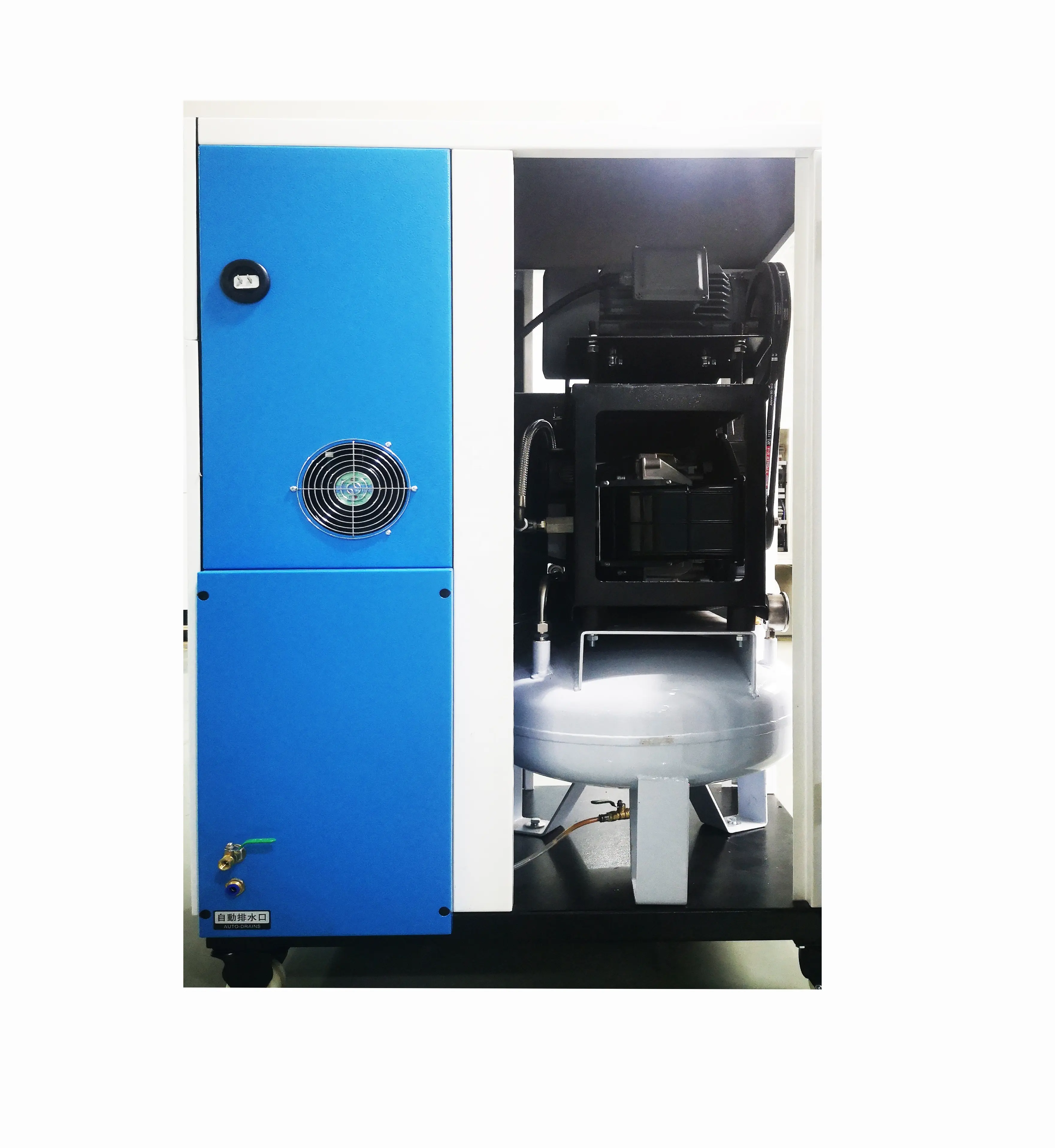 China Supplier Air-compressor Machines Industrial Belt Driven Oil Free Scroll Air Compressor with Refrigerant Air Dryer