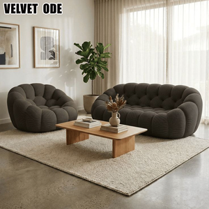 Sofá Curvo Minimalista Italiano, Tapizado en Chenilla Antimanchas, Ahorro de Espacio para Apartamentos Pequeños y Disposiciones Estrechas - Product Image 5
