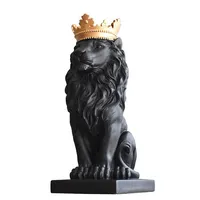 Оптовая продажа, статуя короны льва, орнамент из резины, Золотая Корона, статуя льва
