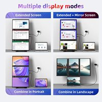 Écran portable triple OEM ODM pour ordinateur portable, 15,6 pouces FHD 1080P IPS, affichage vertical rotatif, moniteur quadruple Type-C pour les entreprises