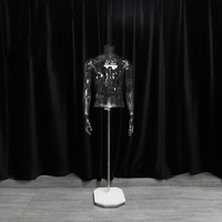 Maniquí Masculino Transparente de Cuerpo Completo, Maniquí de Plástico Transparente para Exhibición de Ropa en 3D, Modelo Humano, Maniquí Masculino Transparente