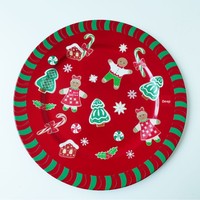 Assiettes de présentation de 13 pouces rouges, modernes et minimalistes, pour Noël, hôtels, mariages et fêtes