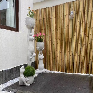 Clôture en bambou pour cour, séparateur de <span class=keywords><strong>jardin</strong></span>, clôture décorative de style japonais, balcon extérieur, clôture en bambou carbonisé, clôture de pavillon, haie - Product Image 4