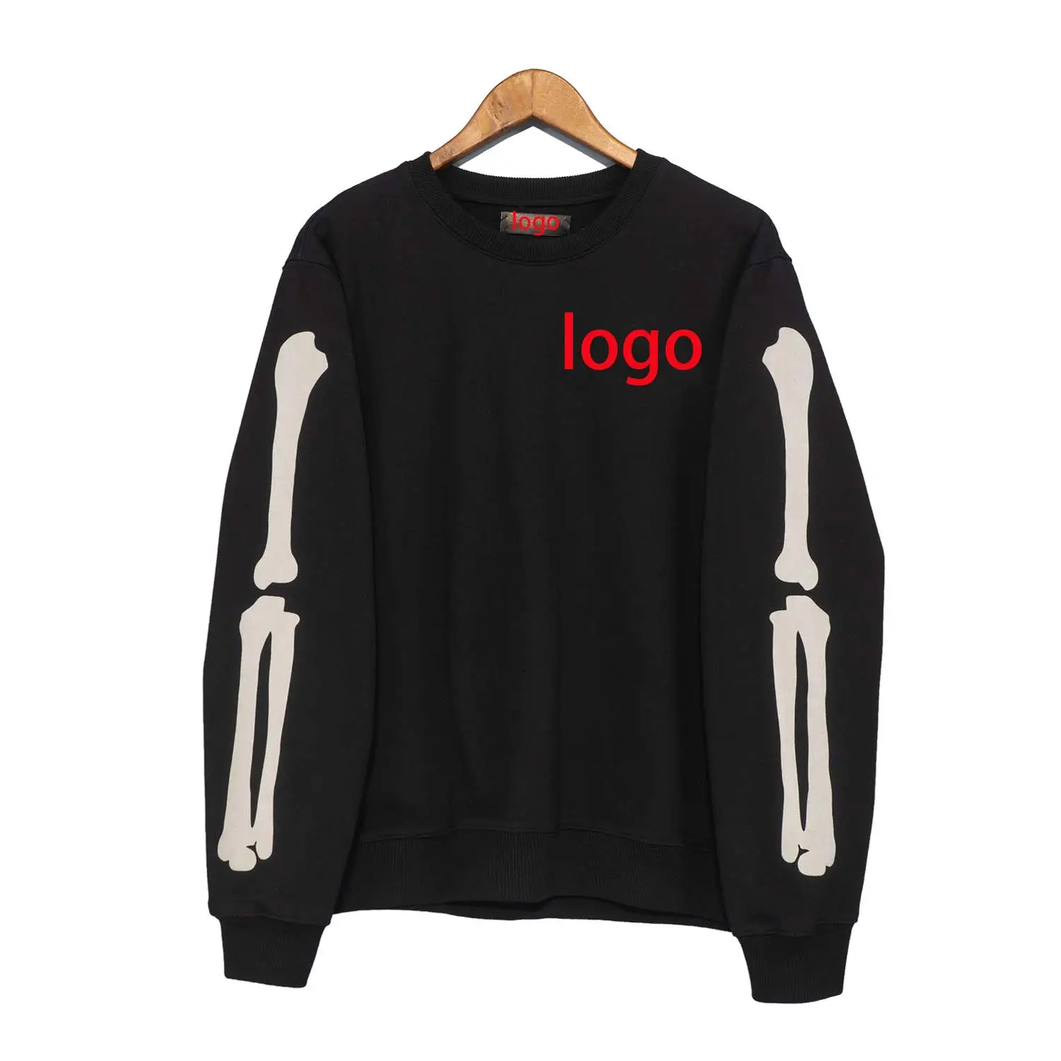 Customized logo Spring new men's designer short-sleeved solid color brand sweater Fashion bone print sweater